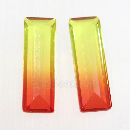 synthetical multicolor Tourmaline cabochon, no hole, rectangle