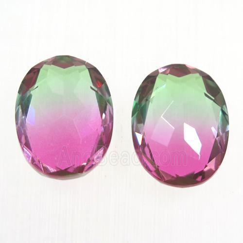 synthetical multicolor Tourmaline cabochon, no hole, oval