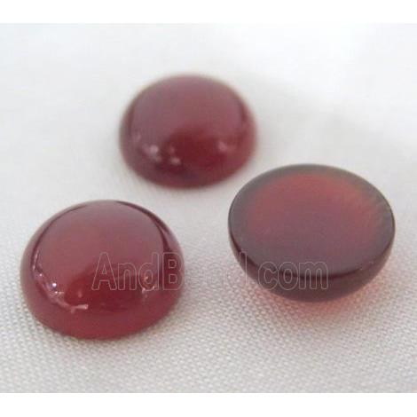 red carnelian agate cabochon, round