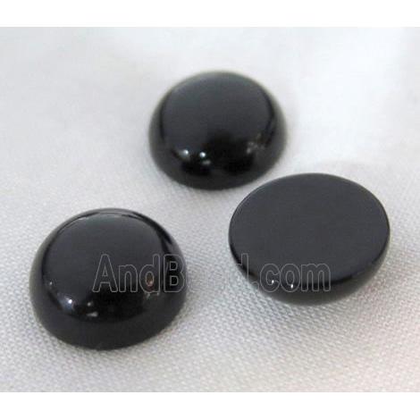 black onyx agate cabochon, round