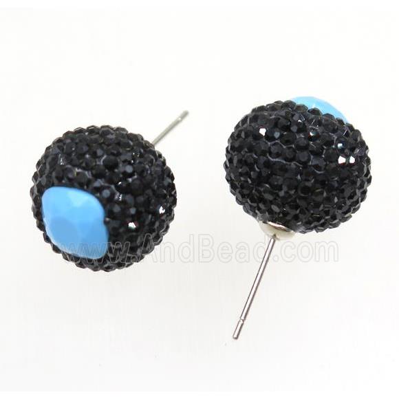 gemstone earring studs paved rhinestone