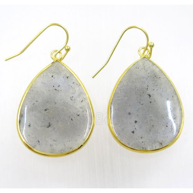 Labradorite Earring, teardrop, gold plated