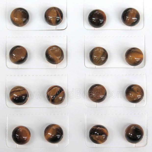natural Tiger eye stone Stud Earring
