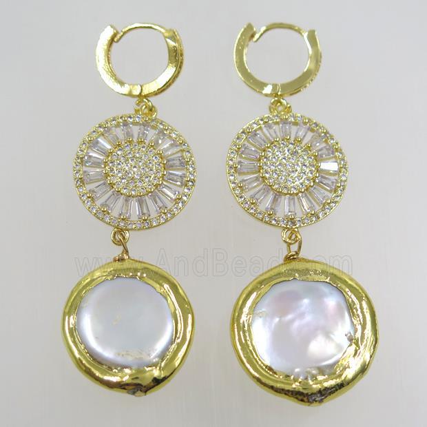 freshwater Pearl earring, 24k gold plated
