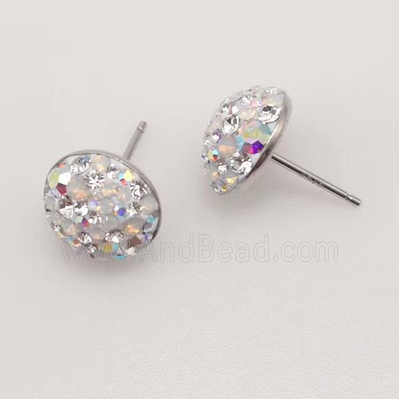 sterling silver Earring studs with Middle East rhinestone