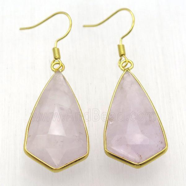 amethyst teardrop Hook Earring, gold plated