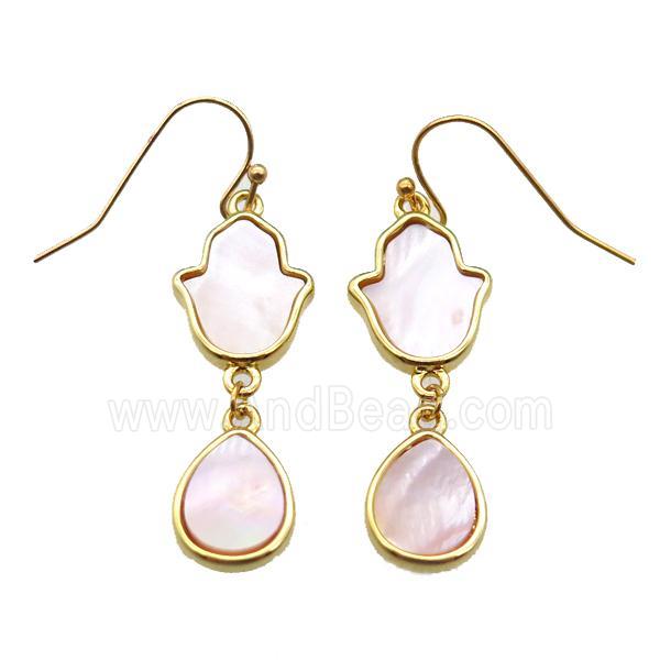 Queen Shell hook Earring, gold plated