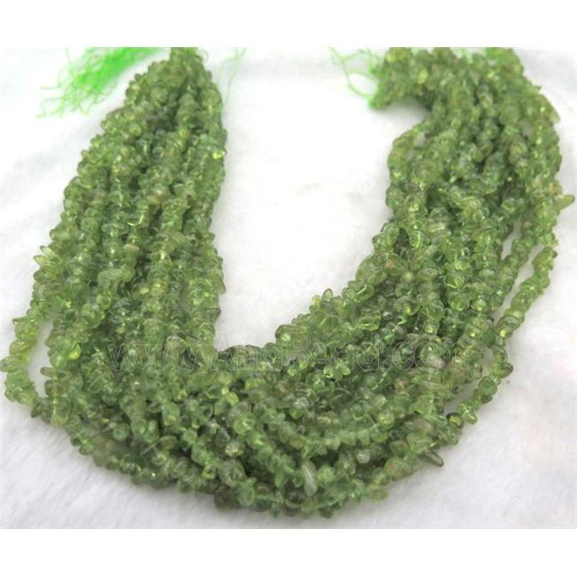 natural Peridot chip beads