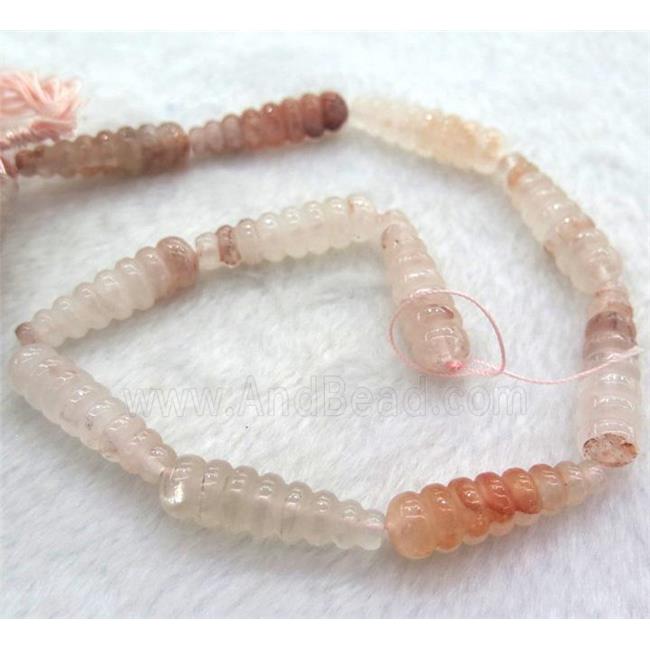 pink Strawberry Quartz teardrop beads