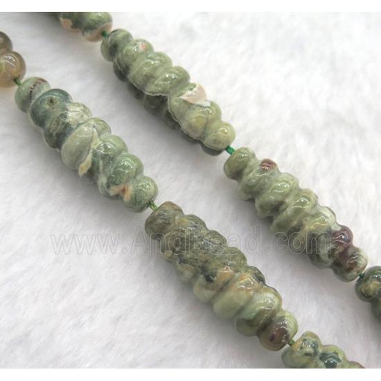 green Rhyolite rice beads