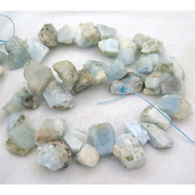 natural Aquamarine beads, freeform