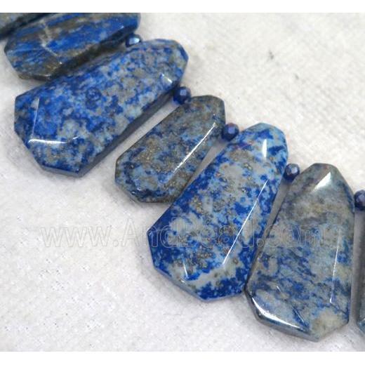 lapis lazuli beads, faceted teardrop, blue