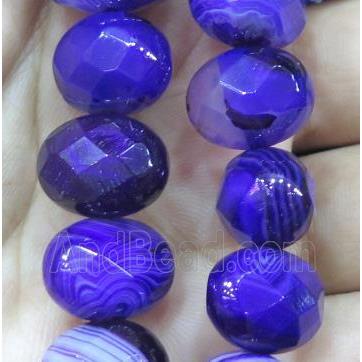 lavender stripe agate beads, faceted oval