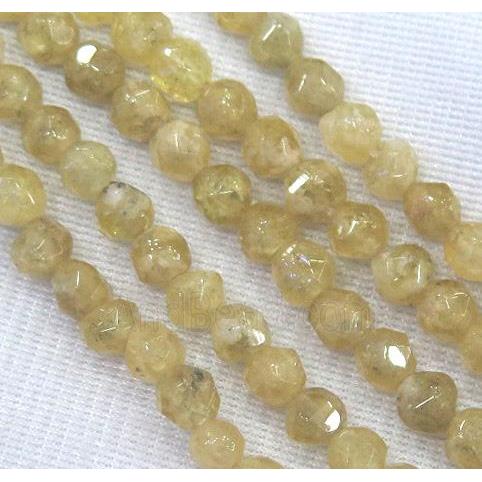 natural Yellow Garnet Beads, faceted freeform