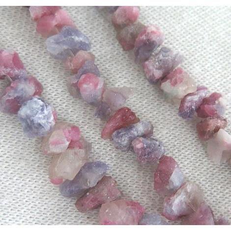 pink tourmaline chip beads, freeform