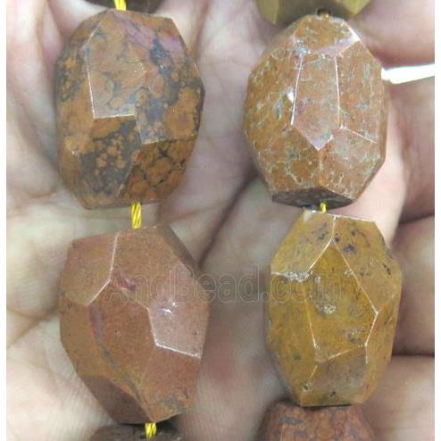 brown Agate beads, faceted freeform
