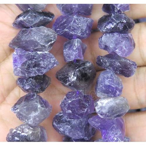 Amethyst chip beads, freeform, purple