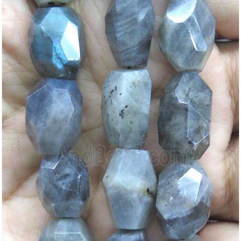 Labradorite beads, faceted freeform