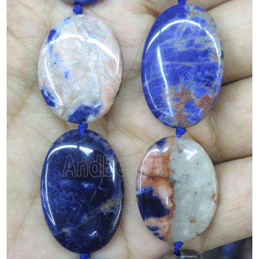 orange sodalite beads, oval