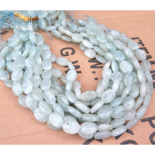 Aquamarine oval beads, blue