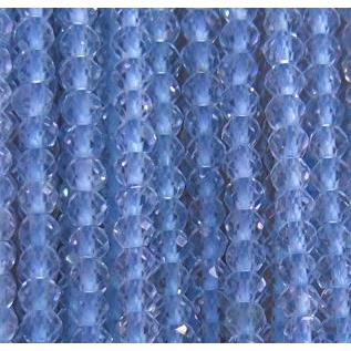 Topaz seed beads, faceted round, blue