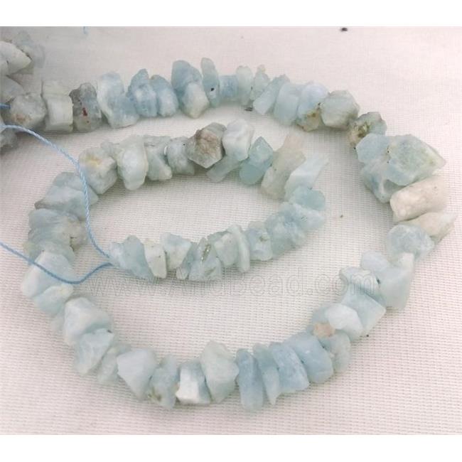 Aquamarine beads chip, freeform, blue