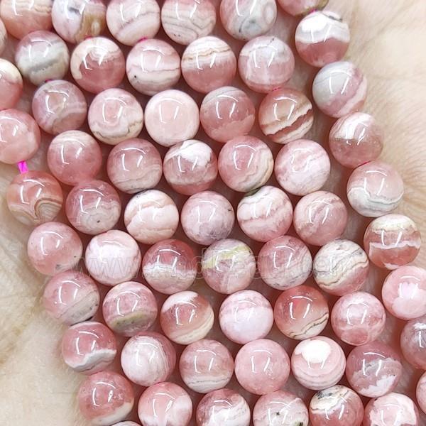Natural Peru Rhodochrosite Beads Pink Smooth Round