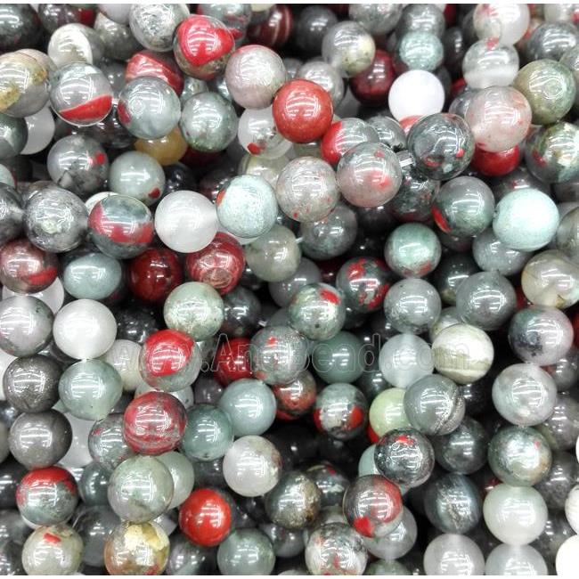 Africa bloodstone jasper bead, round