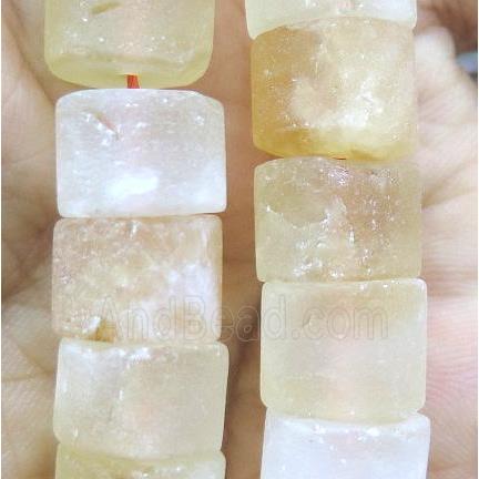 matte citrine bead, heishi, yellow