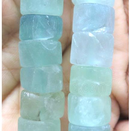 green Fluorite bead, matte, heishi