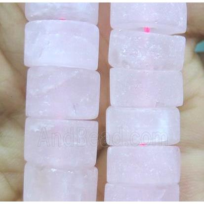matte rose quartz bead, heishi