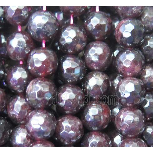 Natural garnet beads, faceted round