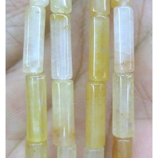 yellow jade tube beads