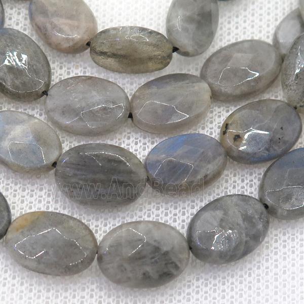 Labradorite bead, faceted oval