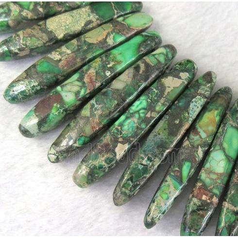 Imperial Jasper Beads for necklace, stick, green