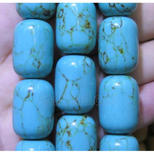 Synthetic Turquoise Beads Barrel