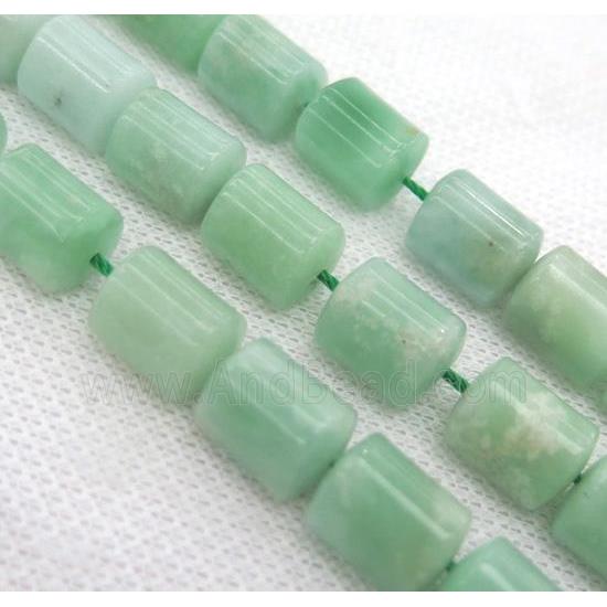 green Burman Chrysoprase beads, 3faces tube
