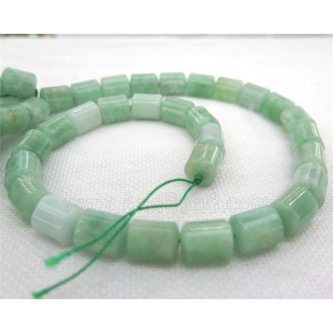 green Burman Chrysoprase beads, 3faces tube
