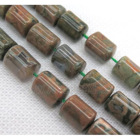 Rhyolite beads, 3faces tube