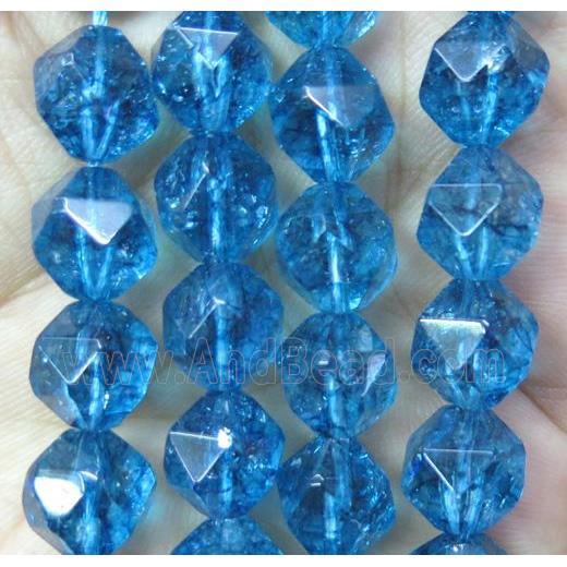 Blue Topaz beads cut round dye