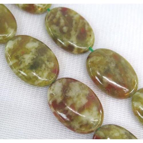 Green Serpentine Jasper Beads, oval