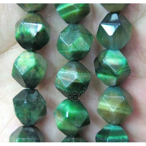 green Tiger Eye Stone beads cut round