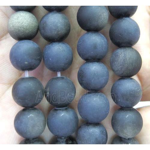 gold-Obsidian beads, matte, round