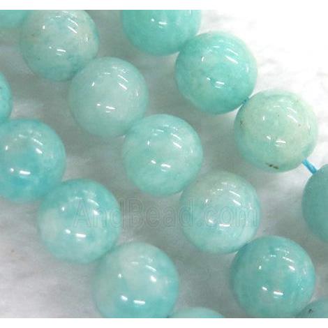 round amazonite beads, green