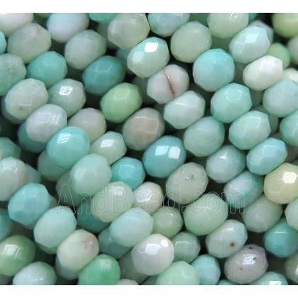 tiny green grass agate beads, faceted rondelle