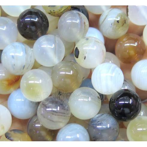 round Heihua Agate Beads