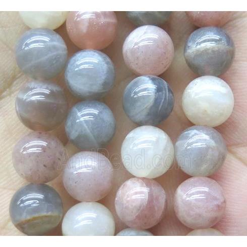round Moonstone bead, multi-color, A-grade