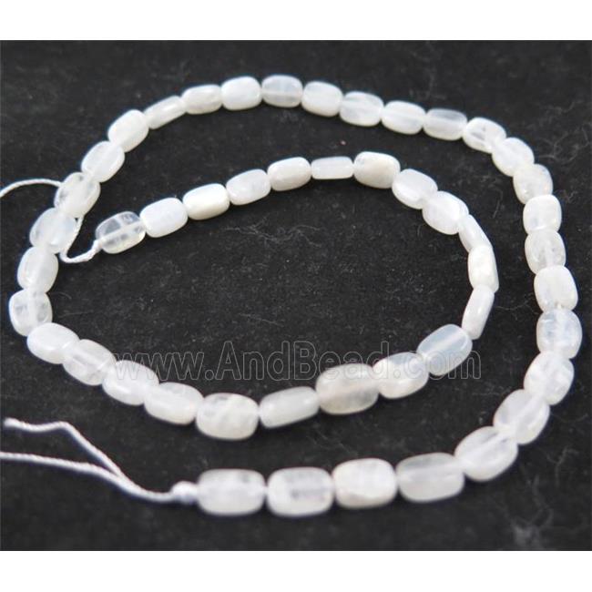 white MoonStone beads, rectangle