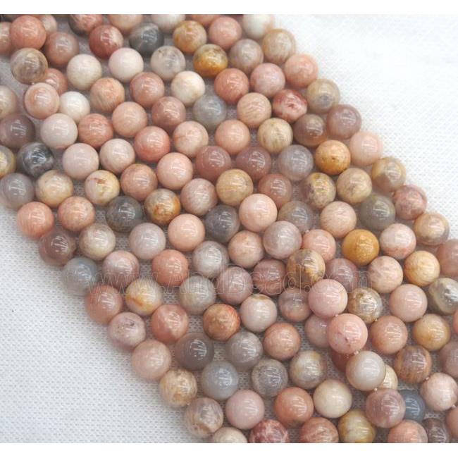 round SunStone Beads, pink