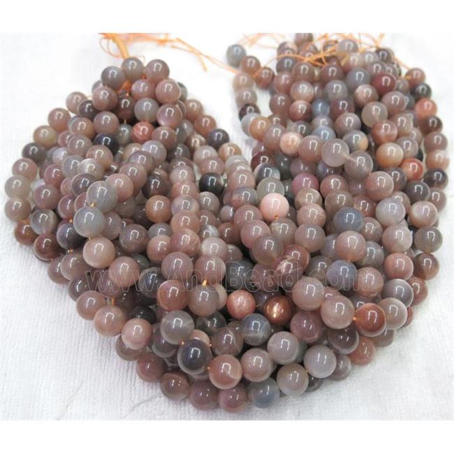 black SunStone beads, round